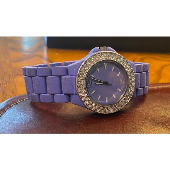 Women's 38mm XOXO Watch, Rubber Coated Metal Band and Case, Crystal Accents - Picture 1 of 4